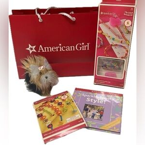 American Girl Sugar Yorkie |Clip Knot |Style Book |Daisy Bead Bracelets|Gift Bag